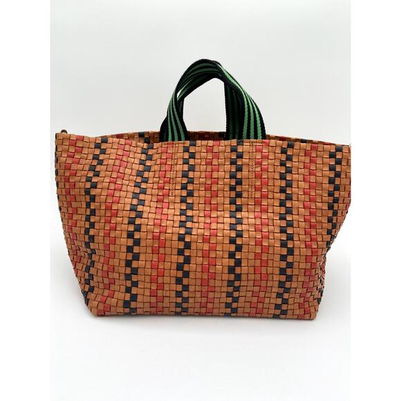 Clare V. Bateau Tote Bag Plaid Woven Checker - Picture 2 of 11